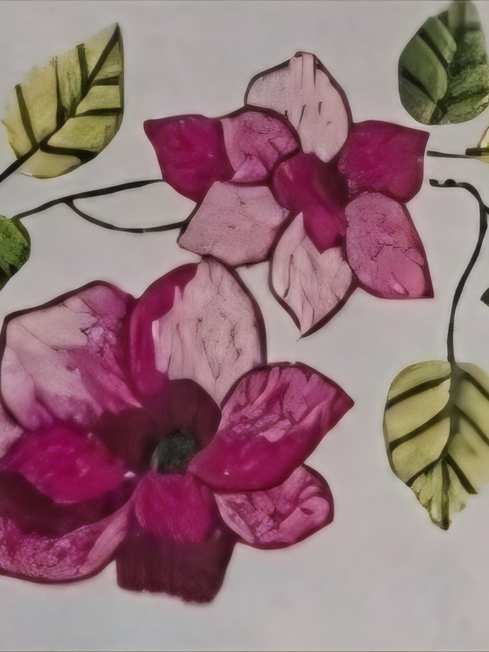 Pink Roses Pillowcases Stamped For Embroidery With Floss - Picture 4 of 4